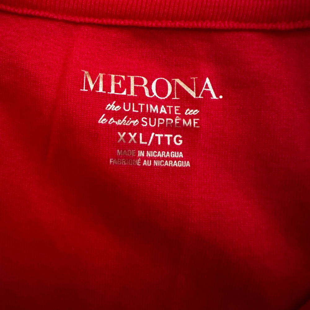 Merona Women's V-Neck Short XXL Sleeve Tee in Red - Picture 4 of 6